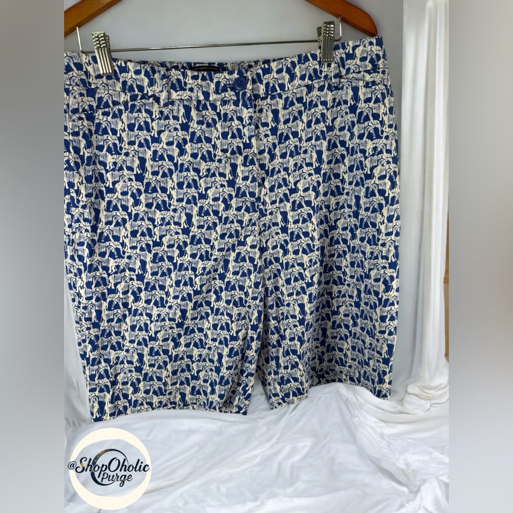 Talbots Blue and White Printed Bermuda Shorts